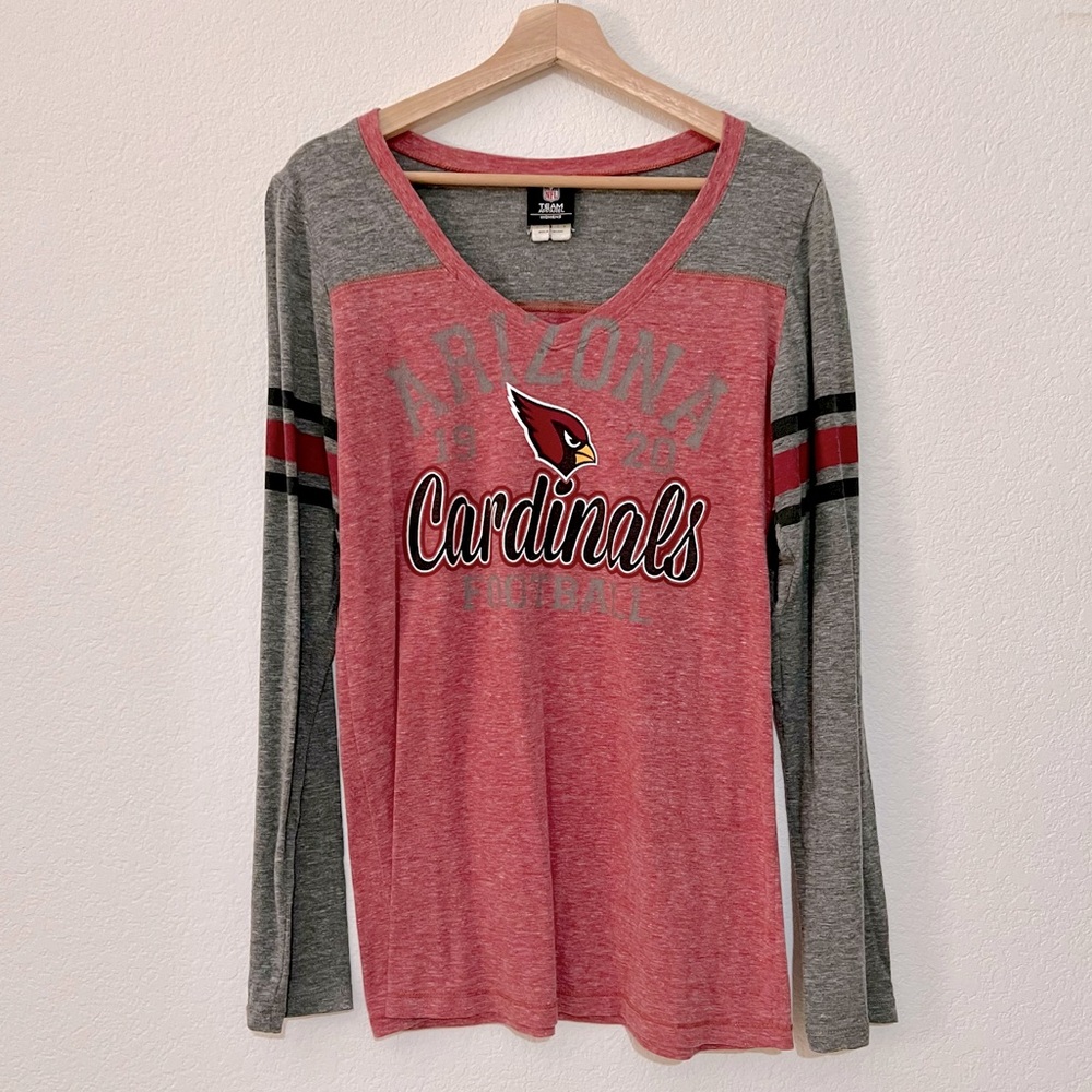Arizona Cardinals NFL Raglan V Neck Long Sleeve Shirt